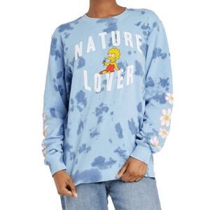 The Simpsons Lisa Simpson Nature Lover Sweatshirt - Blue Tie-Dye